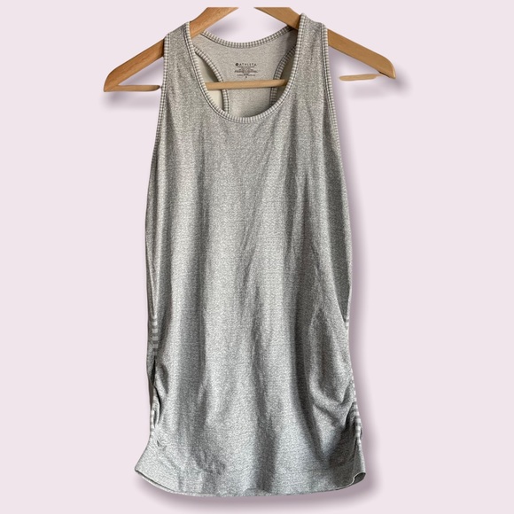 ATHLETA Speedlight tank top gray with ruched sides, size s - Picture 2 of 4